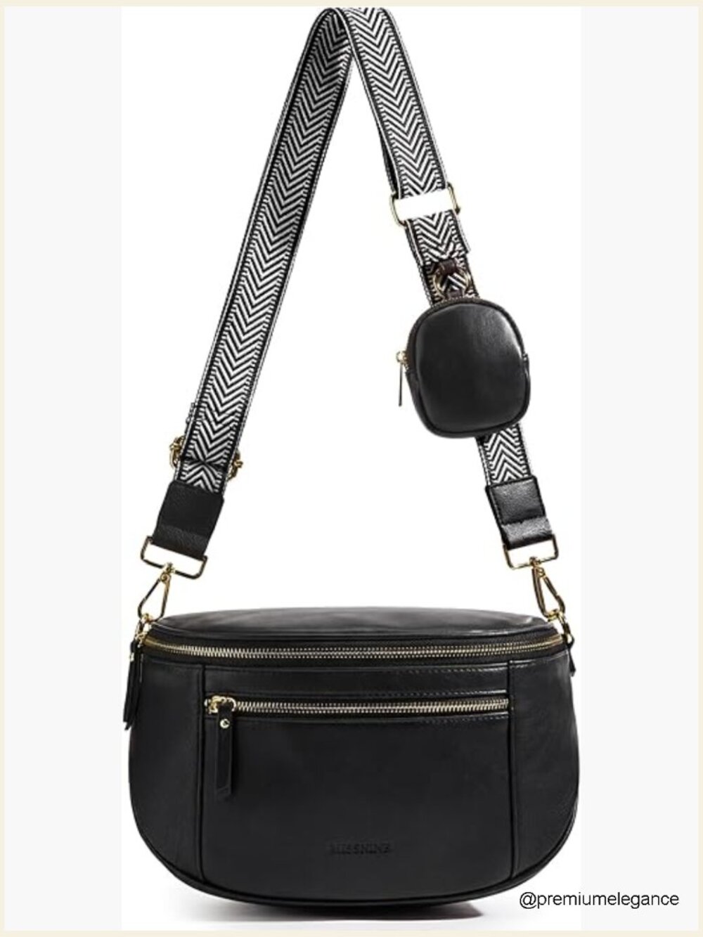 Vegan Leather Crossbody Bag with RFID Blocking, Padded Strap Medium Purse - Picture 1 of 7